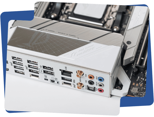 inYantra box build motherboard I/O panel with multiple connectivity ports